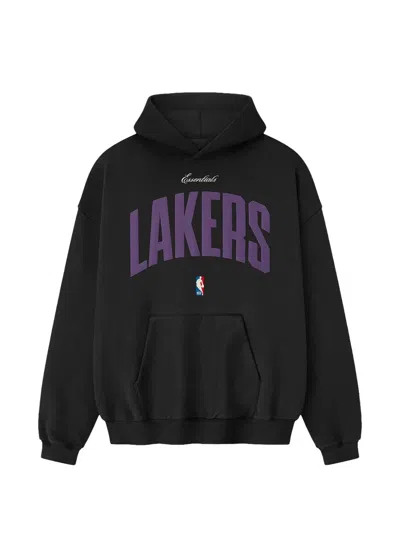 Essentials Lakers Logo-print Hoodie In Black