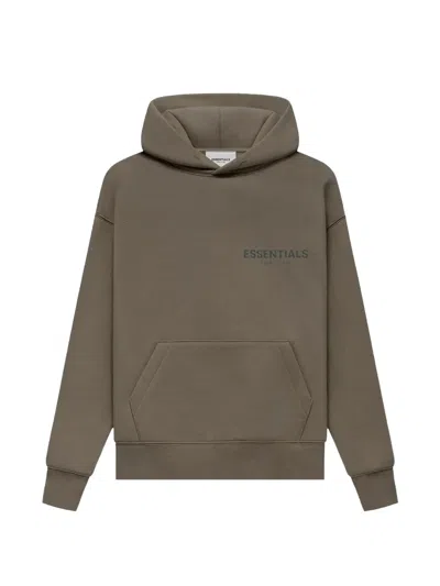 Essentials Kids' Lettering-detail Hoodie In Brown