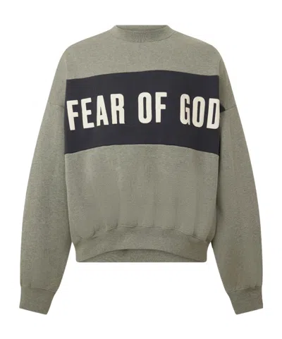 Essentials Letterprint Crewneck Sweatshirt In Gray