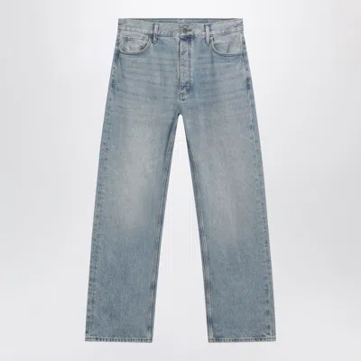 Essentials Light Blue Vintage-effect Denim Jeans