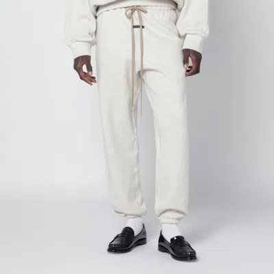 Essentials Light Grey Mélange Jogging Pants In Neutral