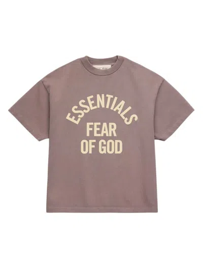 Essentials Little Kid's & Kid's Logo Crewneck T-shirt In Brown