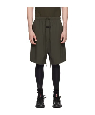 Essentials Logo-appliqué Drawstring-waist Shorts In Black