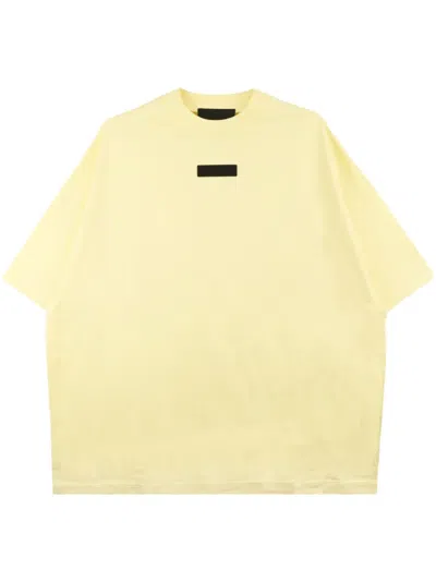 Essentials Logo-appliqué Cotton T-shirt In Yellow