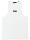 Essentials White Rib Tank Top In White