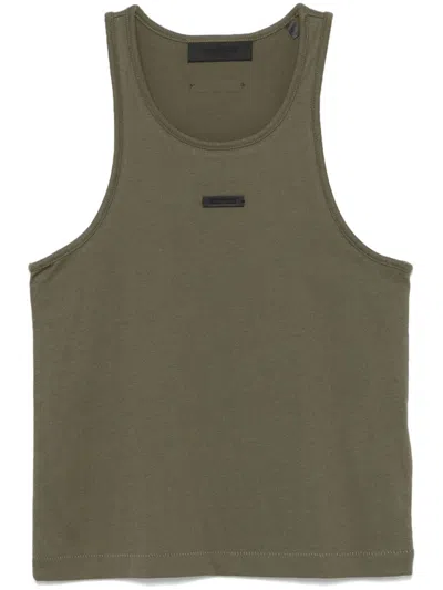 Essentials Logo-appliqué Tank Top In Green