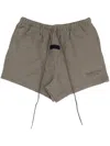 Essentials Logo-patch Drawstring-waist Track Shorts In Grey