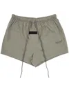 Essentials Logo-appliqué Track Shorts In Grey