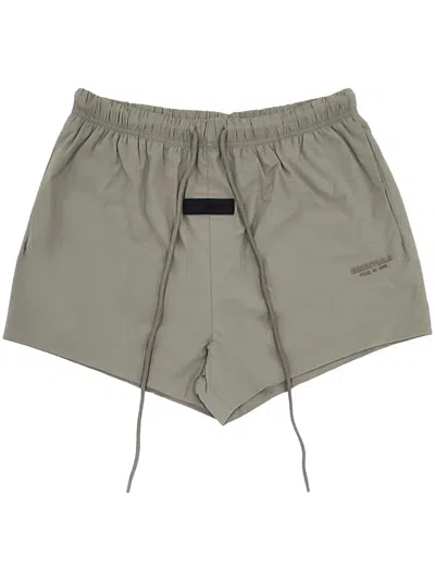Essentials Logo-appliqué Track Shorts In Grey