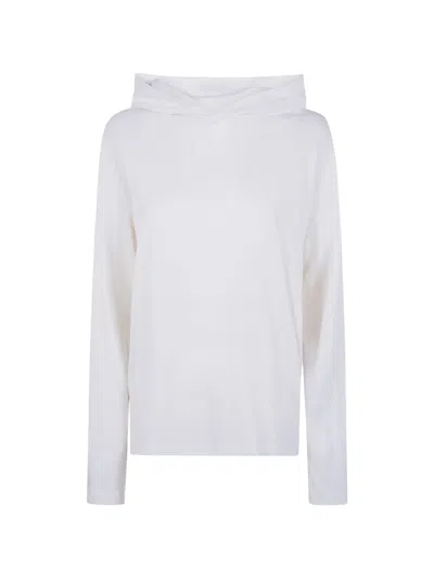 Essentials Logo-detail Long-sleeve Hoodie In White