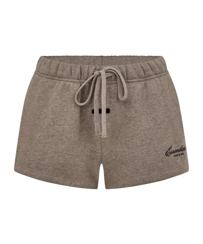 Essentials Logo Drawstring Shorts In Brown