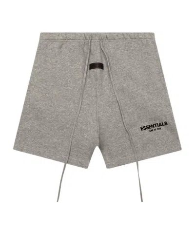 Essentials Logo Drawstring Shorts In Gray