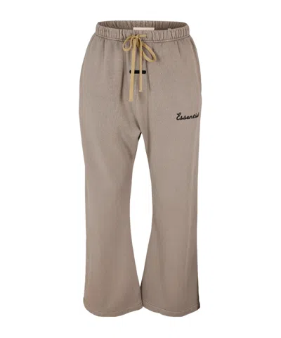Essentials Logo Drawstring Sweatpants In Brown