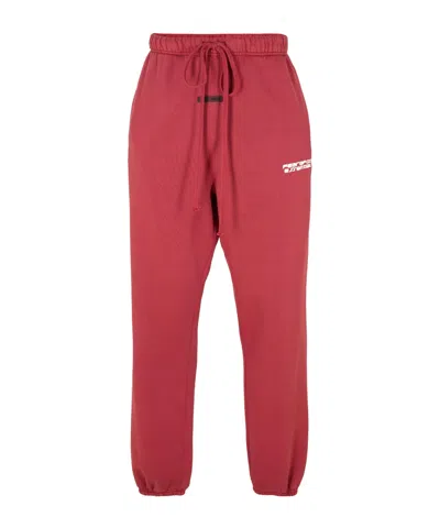 Essentials Logo Drawstring Sweatpants In Red