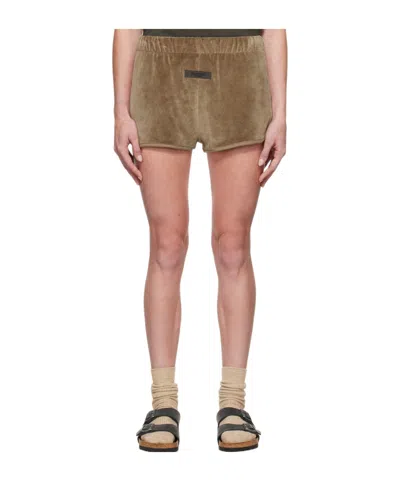 Essentials Logo Elastic Waist Shorts In Pink