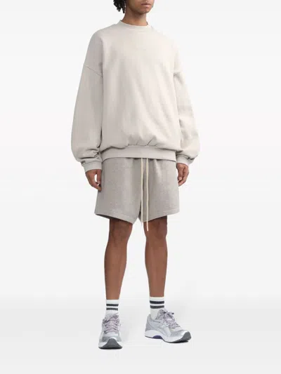 Essentials Logo-embossed Jersey Sweatshirt In Neutral