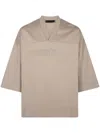 Essentials Logo-embossed T-shirt In Neutrals