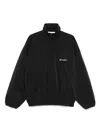 Essentials Sporty Nylon Half Zip Sweatshirt In Black