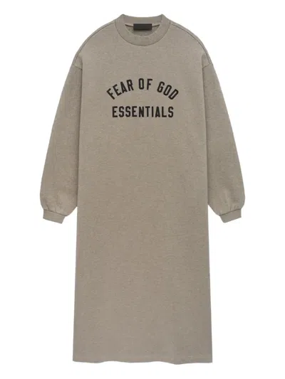 Essentials Logo-embroidered Sweatshirt Dress In Blue