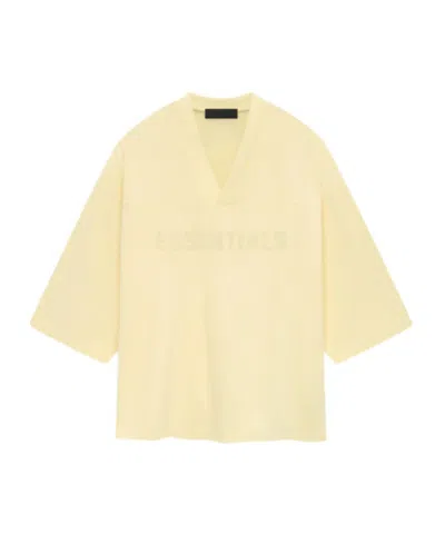 Essentials Logo-flocked Cotton T-shirt In Nude