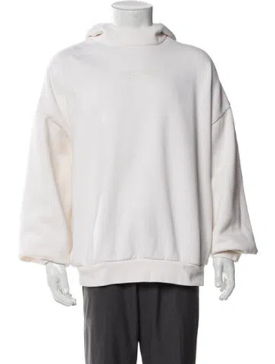 Pre-owned Essentials Logo Graphic Print Hoodie In White