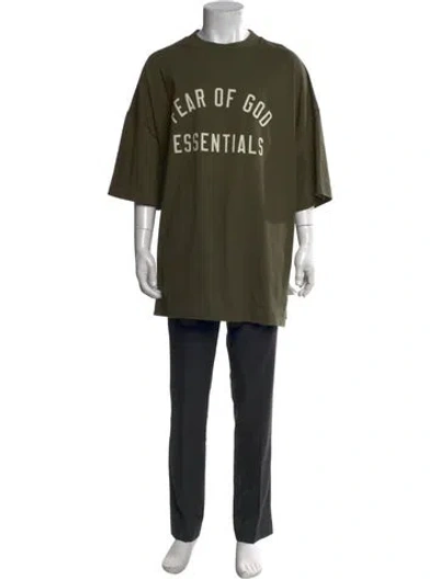 Pre-owned Essentials Logo Graphic Print T-shirt W/ Tags In Green