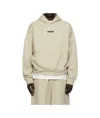 Essentials Beige Classic Fit Fleece Hoodie In Neutral