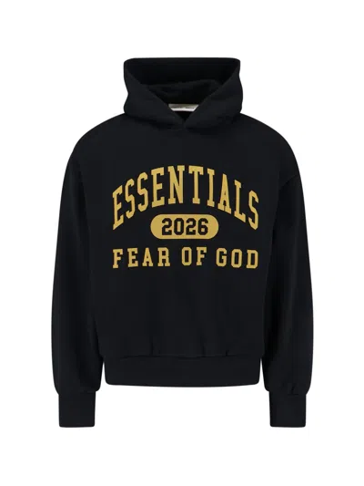 Essentials Logo Hoodie In Black
