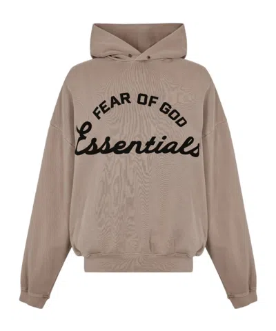 Essentials Logo Hoodie In Brown