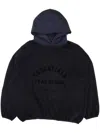 Essentials Logo Lettering Patch Panelled Hoodie In Black