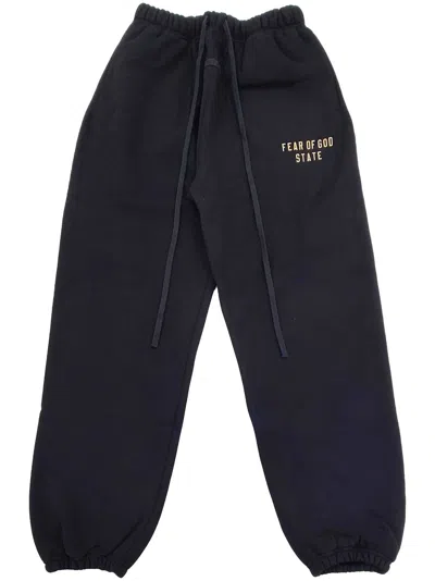 Essentials Logo-lettering Track Pants In 黑色