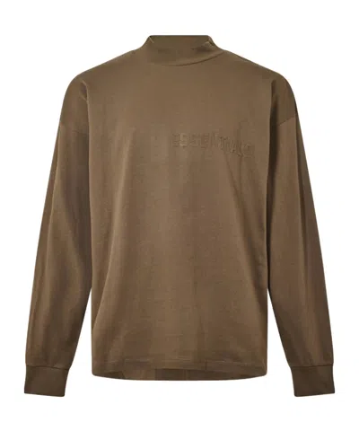 Essentials Logo Long Sleeve T-shirt In Brown