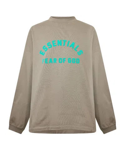 Essentials Logo Long Sleeve T-shirt In Brown