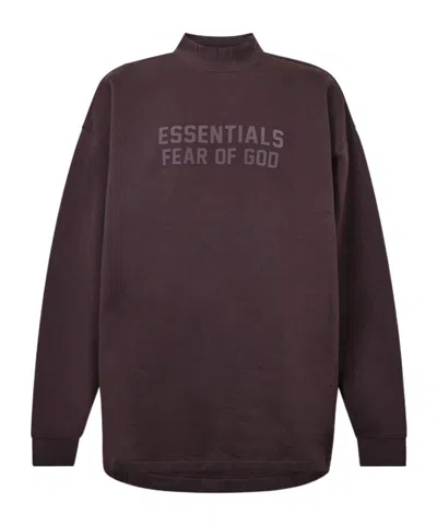 Essentials Logo Long-sleeve Sweatshirt In Brown