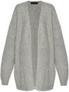 Essentials Logo-patch Cardigan In Gray
