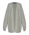 Essentials Logo-patch Cardigan In Gray