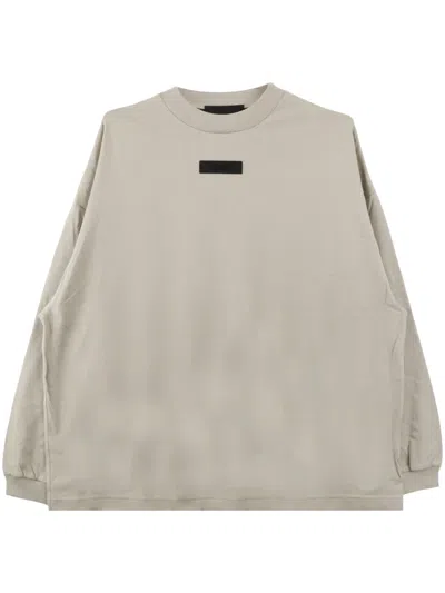 Essentials Logo-patch Cotton Sweatshirt In 中性色