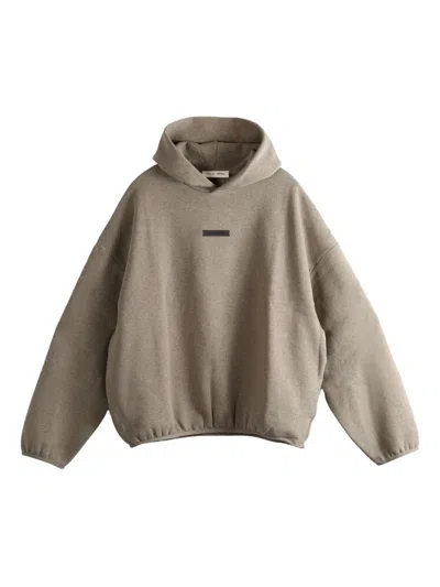Essentials Logo-patch Hoodie In Gray