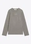Essentials Logo Patch Long-sleeved T-shirt In Gray