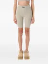 Essentials Logo-patch Ribbed Biker Shorts In Gray