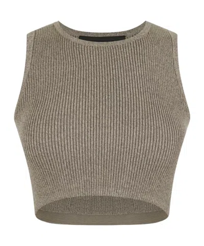 Essentials Logo Patch Sports Vest In Brown