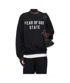 Essentials Black 90s Fit Fleece Crewneck Sweatshirt In Black