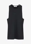 Essentials Cotton Oversized Logo Tank Top In Black