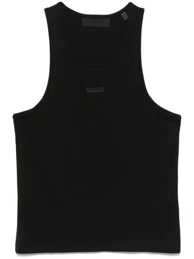 Essentials Logo-patch Tank Top In Black