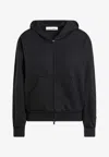 Essentials Logo Patch Zip-up Hoodie In Black