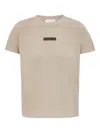 Essentials Logo-plaque Cotton T-shirt In Neutral