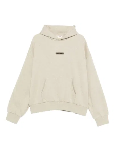 Essentials Logo-plaque Hoodie In Neutral