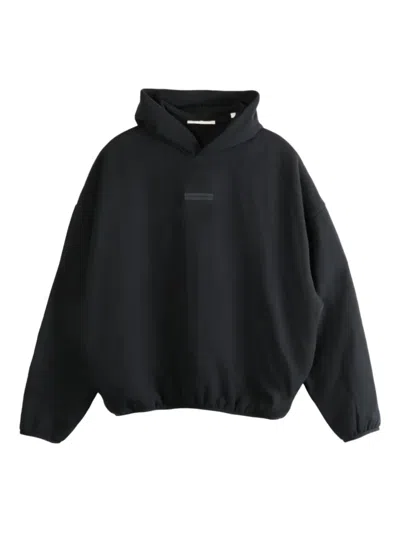 Essentials Logo-plaque Hoodie In Black