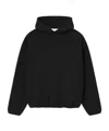 Essentials Front Logo Patch Panelled Hoodie In Black