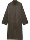 Essentials Logo-print Coat In Brown